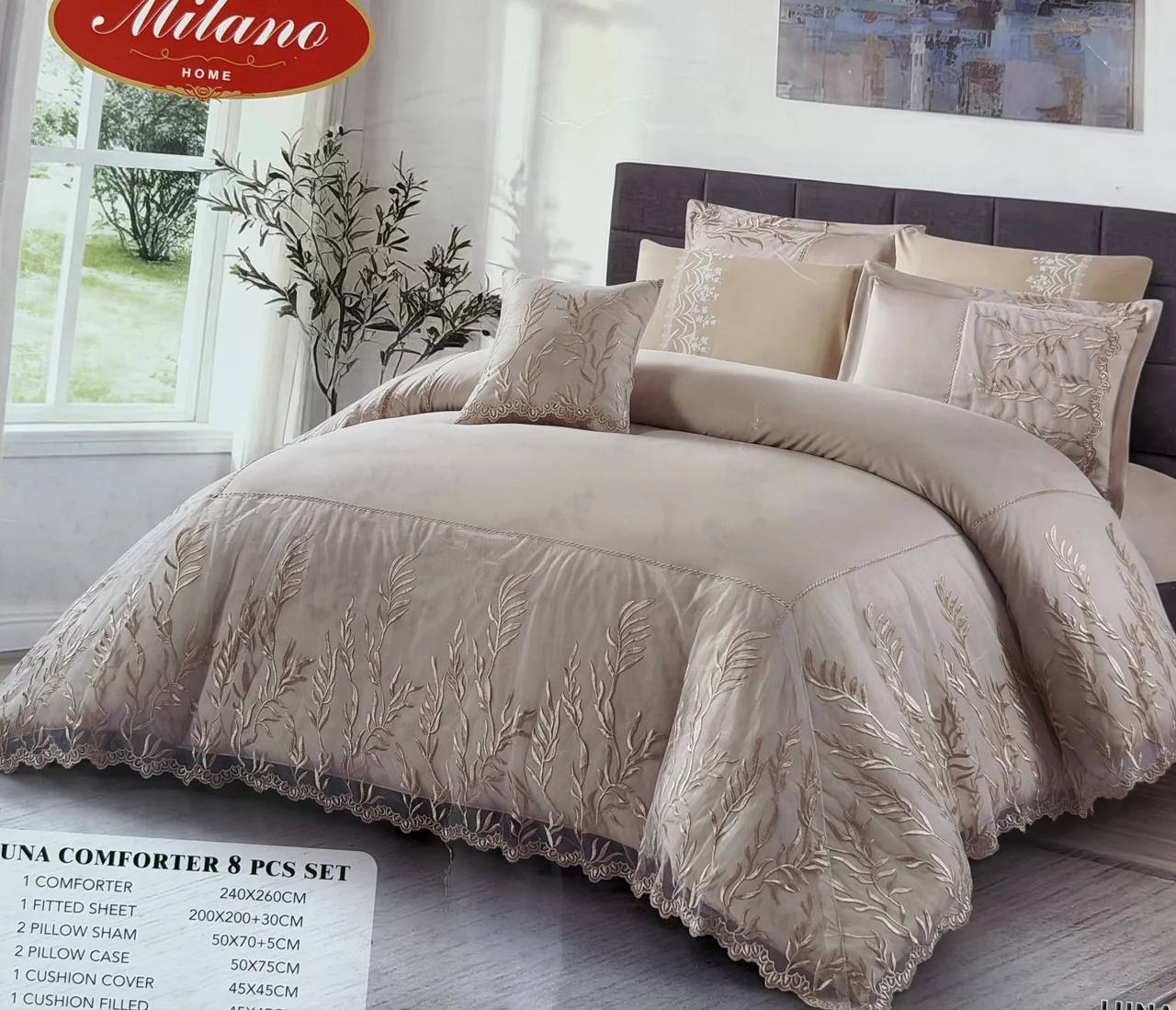 Luna Luxury Duvet Comforter Set – 8 Pieces